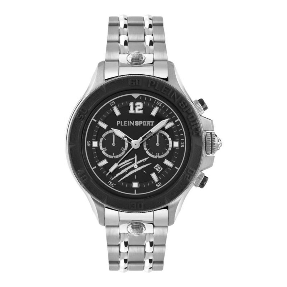 Plein Sport Warrior Tech Chronograph Watch Silver Mens